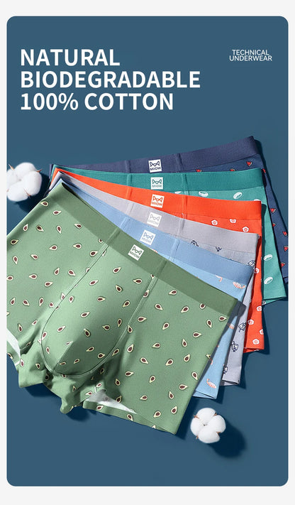 MiiOW Men's Underwear Set 3Pcs Antibacterial Funny Printed Boxers Briefs - ShopHub