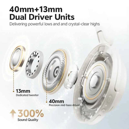 QCY ANC Wireless Headphone H3S 56dB Noise Canceling Hi-Res 3D Spatial Audio Earphone with LDAC Bluetooth 6.0 Over Ear Headset