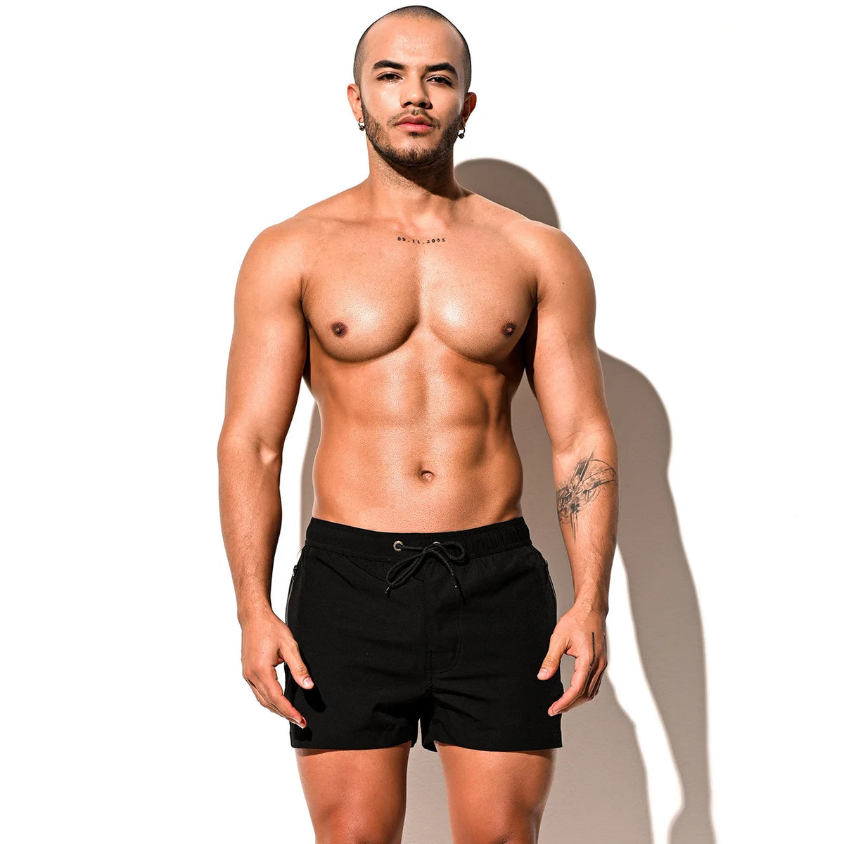 DESMIIT S47 Quick-Dry Swim Shorts with Zipper Pocket