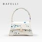 BAFELLI Floral Genuine Leather Half-Moon Bag