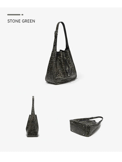 BAFELLI Leopard-Print Cow Leather Hobo Bag