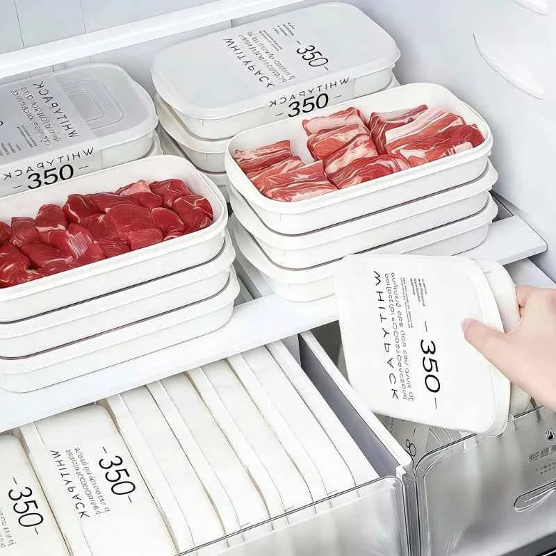 20Pcs(10 Containers+10 Lids) 350ml Airtight Food Boxes, Reusable Fridge Organizers for Fruit, Veg & Meat