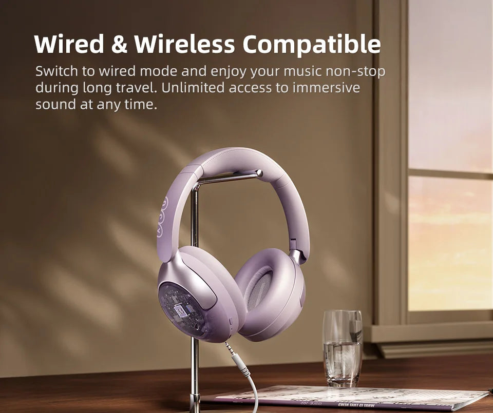 QCY H3 PRO Wireless Headphones with Adaptive ANC, 50dB Noise Cancellation, Hi-Res LDAC Audio, and Bluetooth 5.4 Dual Connection - ShopHub