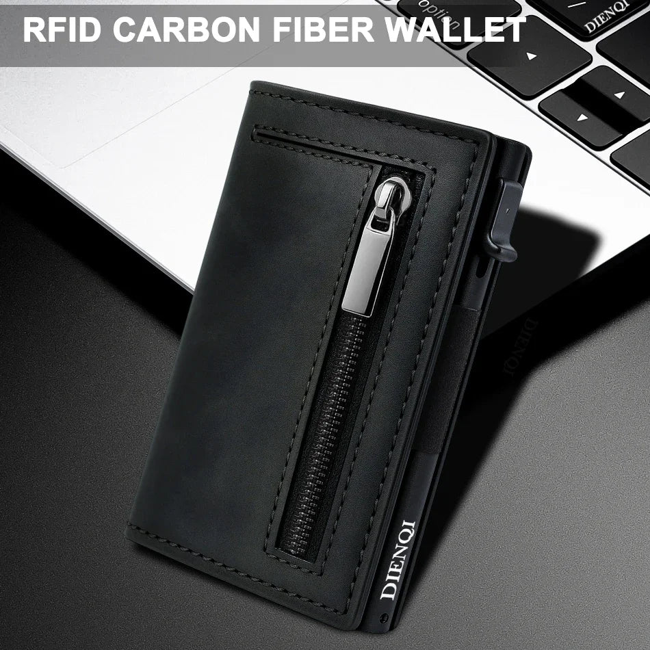 Pop Up Business Card Holder Holder Men's Wallet Magnetic Rfid Slim Thin Wallets Bank Credit Cardholder Case Tarjetero Metalico
