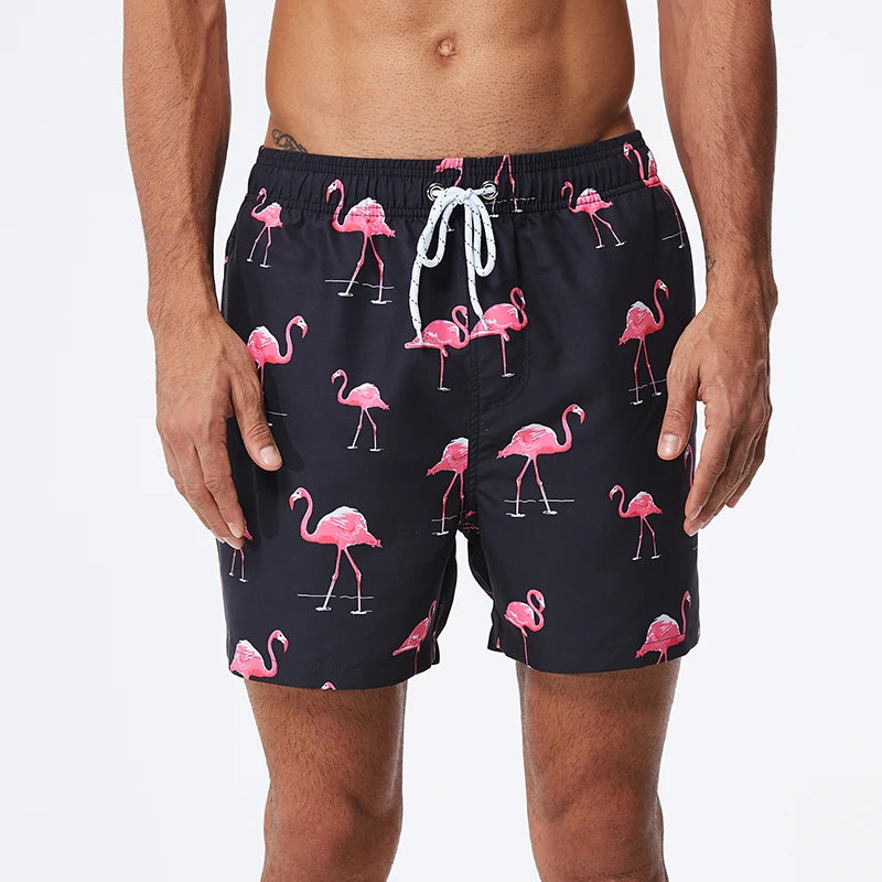 Men's ShopHub NZ summer shorts with polyester, breathable mesh liner, quick-dry fabric, suitable for gym and beach activities.