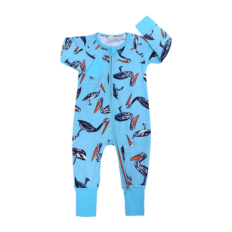 Kids Tales Little Bloom Cotton-Blend Double-Zip Romper