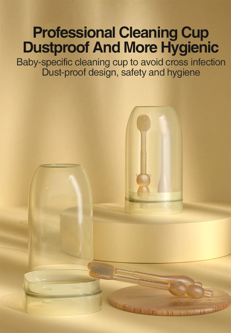 MAMIJOY Baby Toothbrush 3-In-1 Silicone Tongue Brush