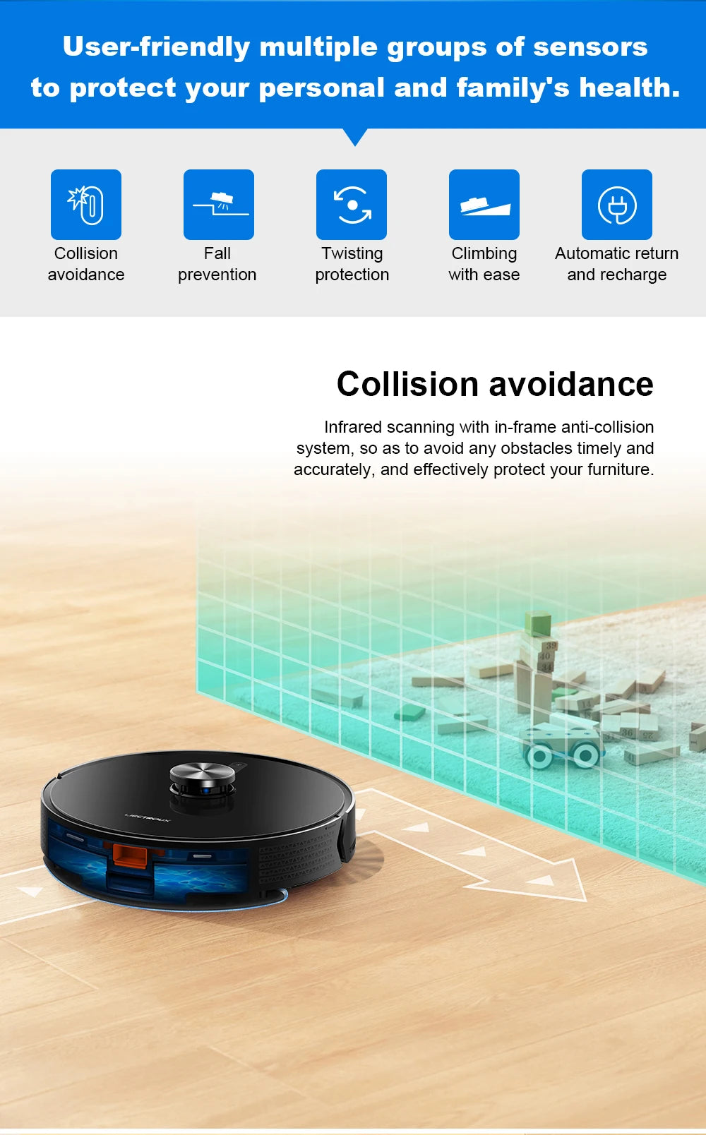 Liectroux Lilin X6 robot vacuum cleaner on a hardwood floor with its sleek design and charging dock visible.