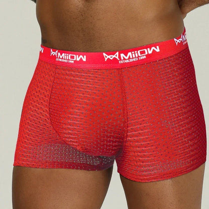 MiiOW Men's Breathable Boxers - Mesh Ice Silk Underwear - ShopHub