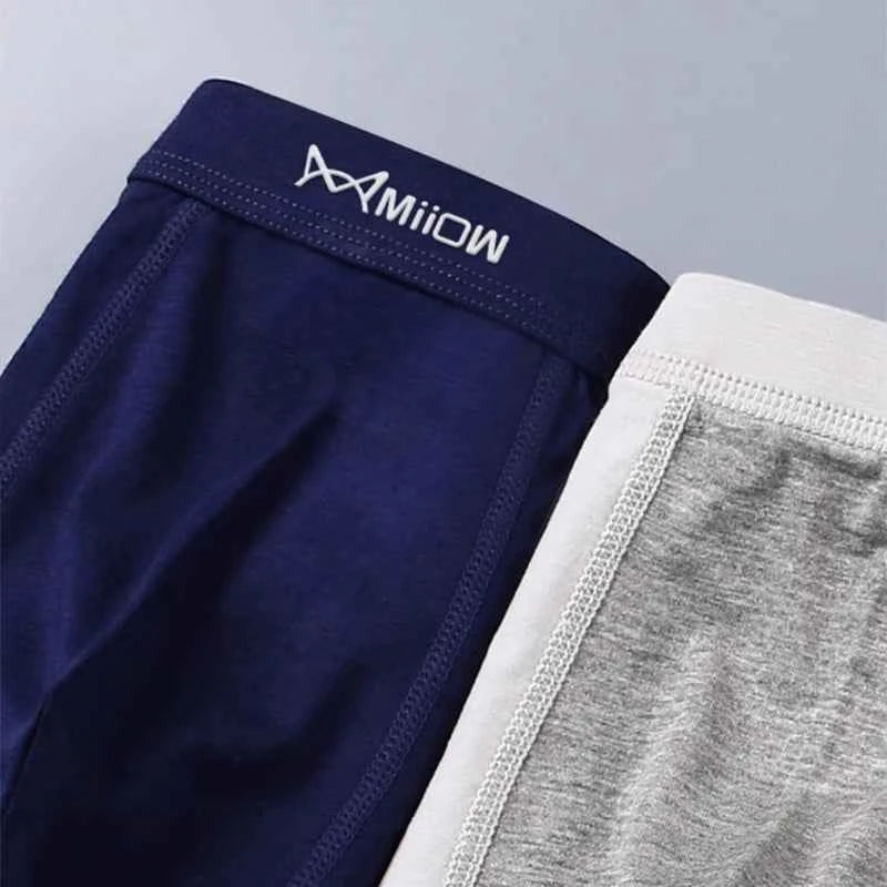 MiiOW 3Pcs Men's Cotton Boxer Briefs