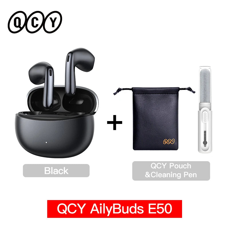 QCY AilyBuds E50 Wireless Earbuds with Bluetooth 6.0, Spatial Sound, 11mm Drivers, In-Ear Detection, HT11 Bass Boost, and 40H Playtime - ShopHub
