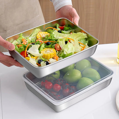 3-Piece Stainless Steel Food Storage Containers Set - ShopHub