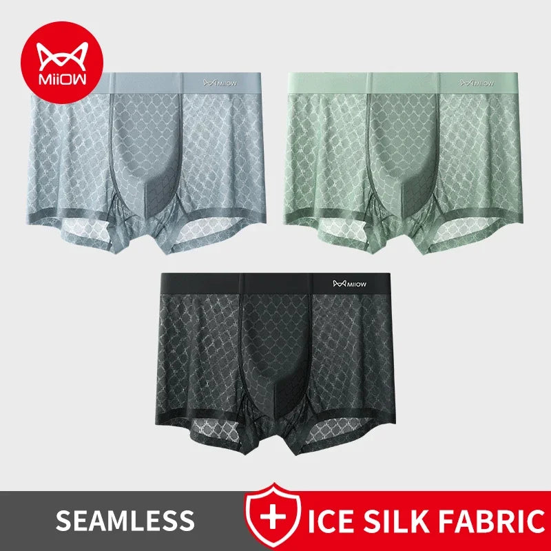 Experience Ultimate Comfort with MiiOW Breathable Men's Boxer Underwear - Set of 3