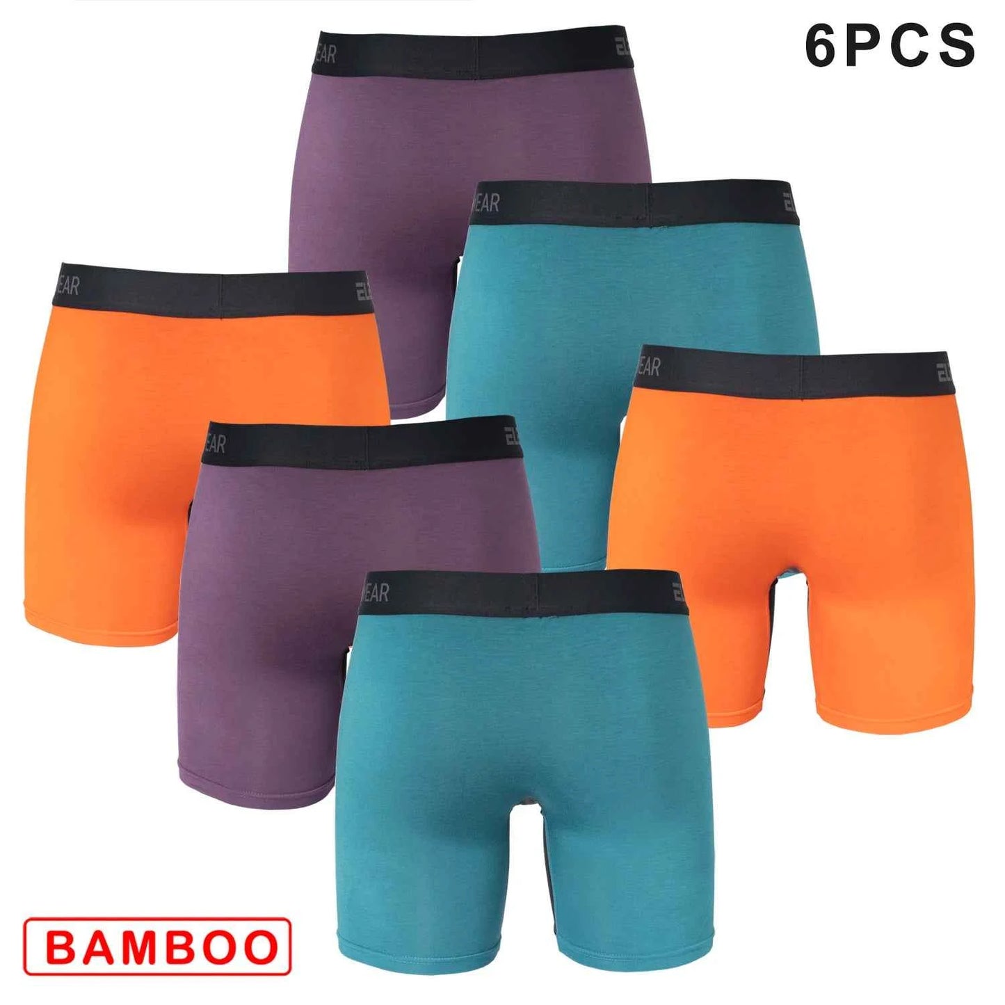 6 pcs Bamboo Men's Underwear - Breathable Boxershorts with Opening
