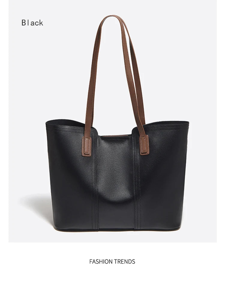 FOXER Soft Leather Handbag Women's Shoulder Bag Cowhide Leather Female Tote Bag Commute Large Capacity Luxury Bucket Bag Purse
