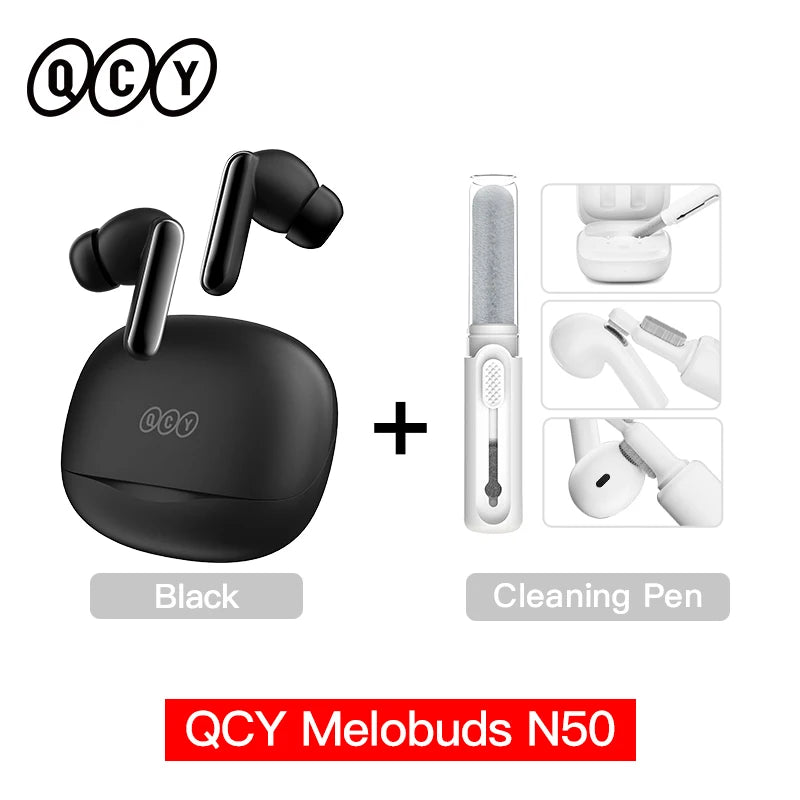 QCY Melobuds N50 ANC Earphones with 6 Mics, AI Call Noise Cancellation, Bluetooth 5.4, and Dual Connection - ShopHub