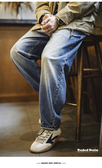 Maden Men's 12.6oz Retro Cat Whiskers Jeans