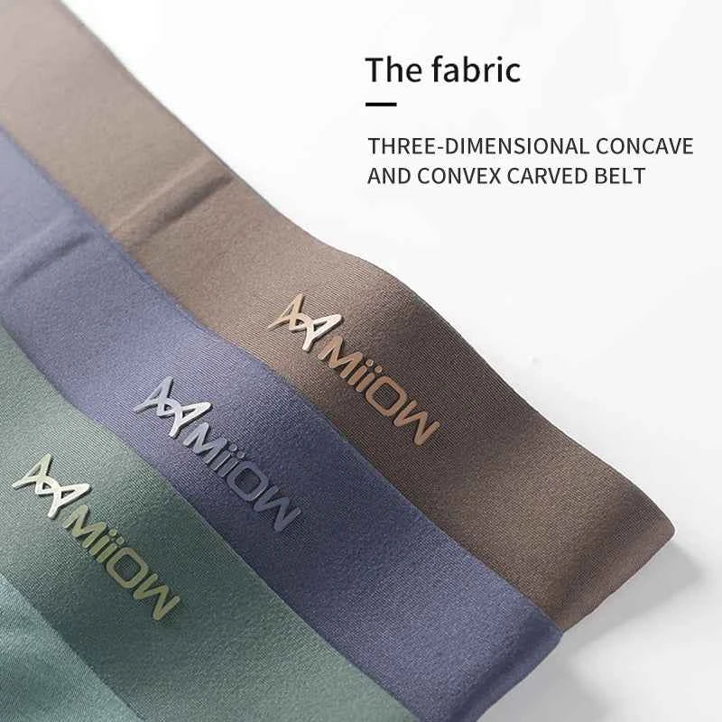 MiiOW 3Pcs Modal Man Underwear Boxer Men Hip Raise Antibacterial Cuecas Sexy Men's Panties Boxers Shorts Underpants Boxershorts