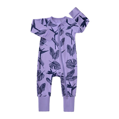 Kids Tales Dreamscape Bamboo-Blend Printed Zip Romper