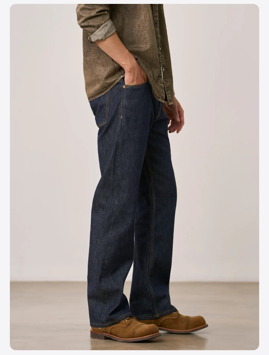 SIMWOOD Loose Relax 13.5oz Heavyweight Washed Vintage Jeans