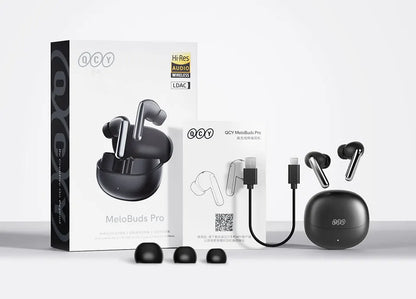 QCY MeloBuds Pro ANC Earphones with 46dB Hybrid ANC, 6 Mics, Hi-Res LDAC, and 34H Playtime - ShopHub