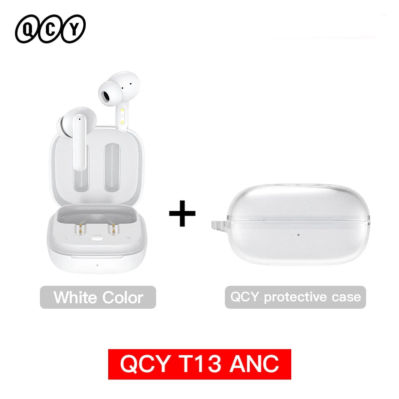 QCY T13 ANC Wireless Earphones Bluetooth 5.3 with 28dB Active Noise Cancellation and 4 Mics ENC for Low Latency TWS Experience - ShopHub