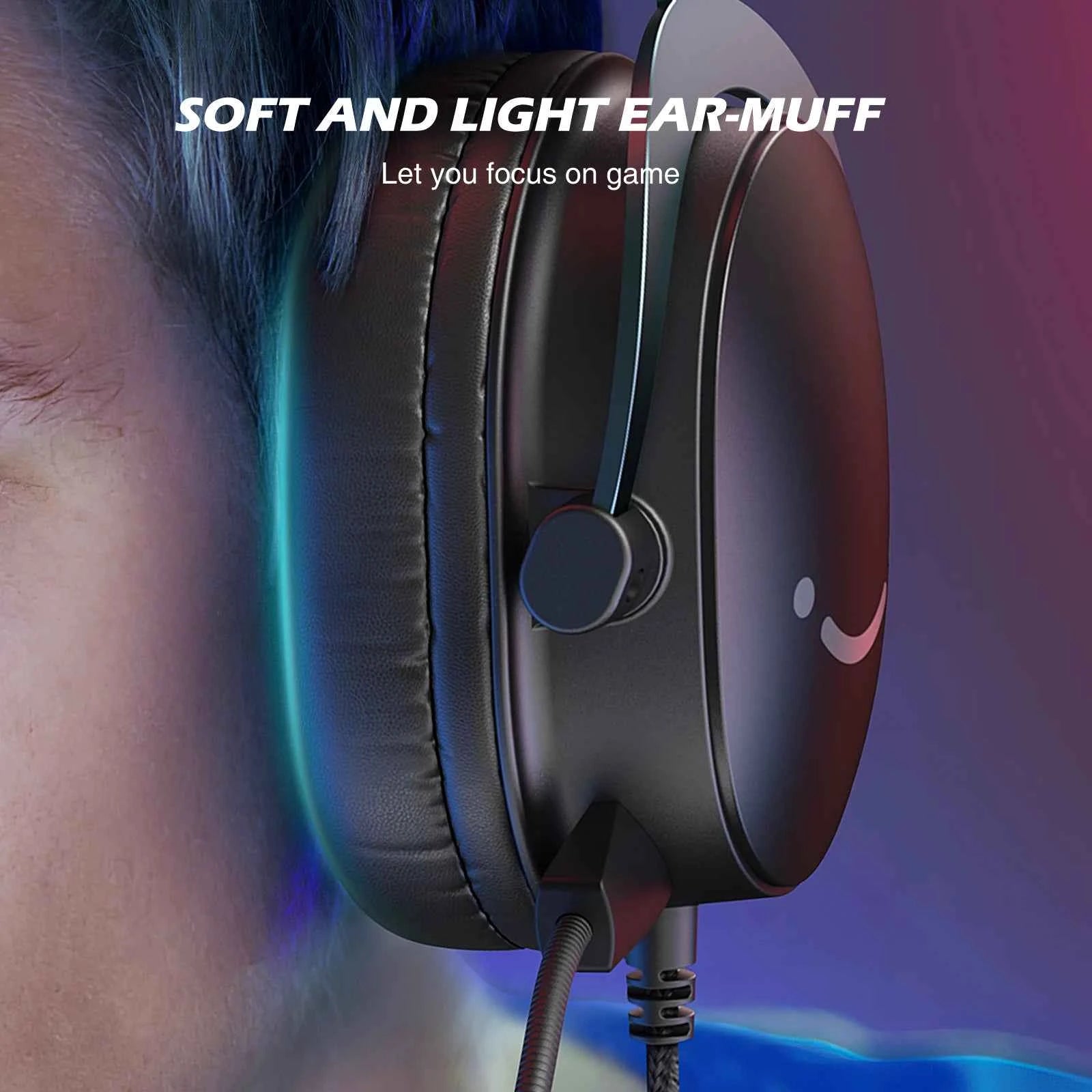 FIFINE Headset, 3.5 mm Jack & USB Headphone with 7.1 Surround Sound/Vol Control/Mute Switch for PC/MAC/PS4/PS5 Mixer-H9