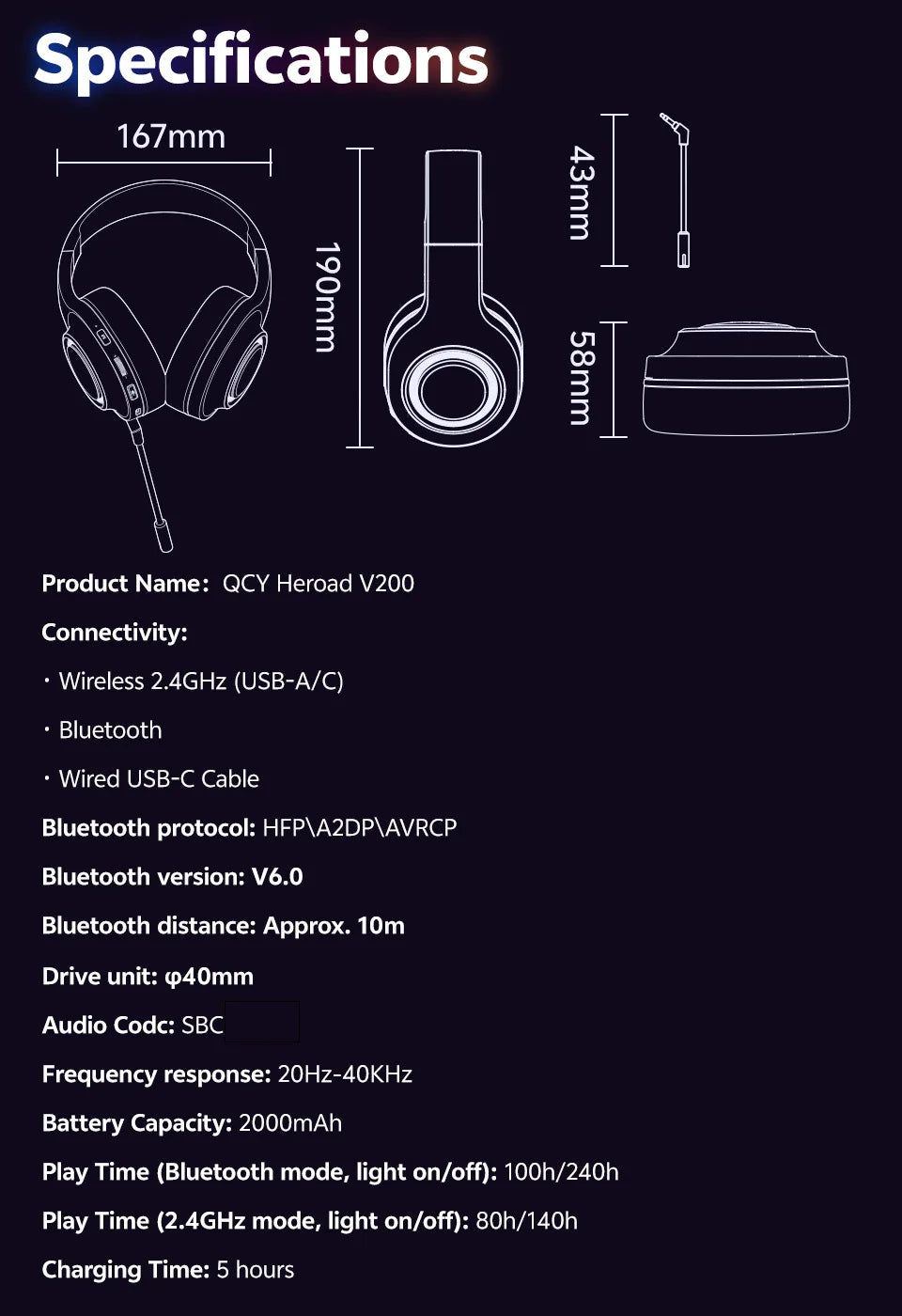 QCY Heroad V200 Gaming Headset - ShopHub