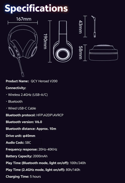 QCY Heroad V200 Gaming Headset - ShopHub