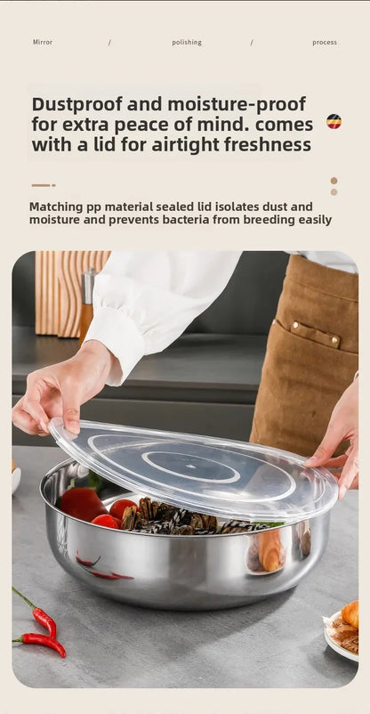 Large Stainless Steel Mixing Bowls - Rust Resistant Kitchen Utensils for Dough, Pasta, Vegetables, and Soups - ShopHub