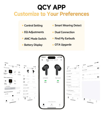 QCY MeloBuds Pro ANC Earphones with 46dB Hybrid ANC, 6 Mics, Hi-Res LDAC, and 34H Playtime - ShopHub