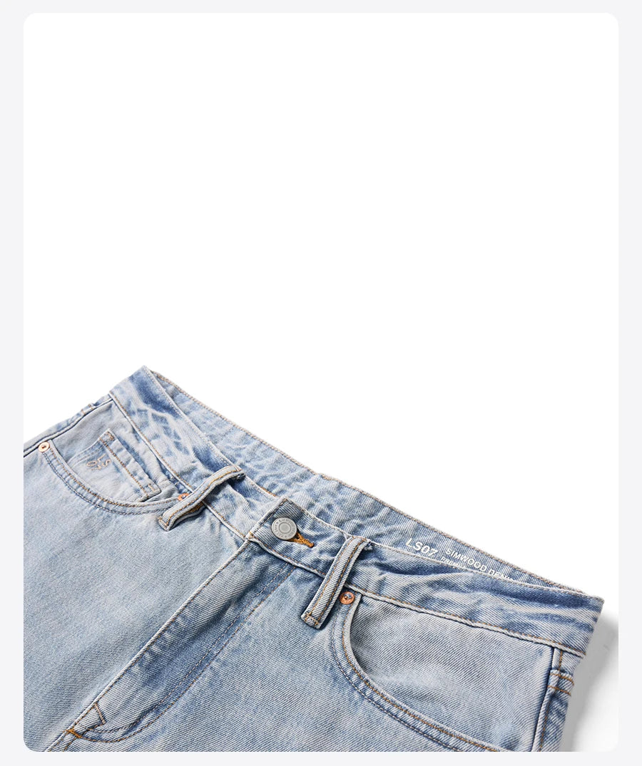 SIMWOOD Loose Straight 13.5oz 100% Cotton Washed Vintage Jeans