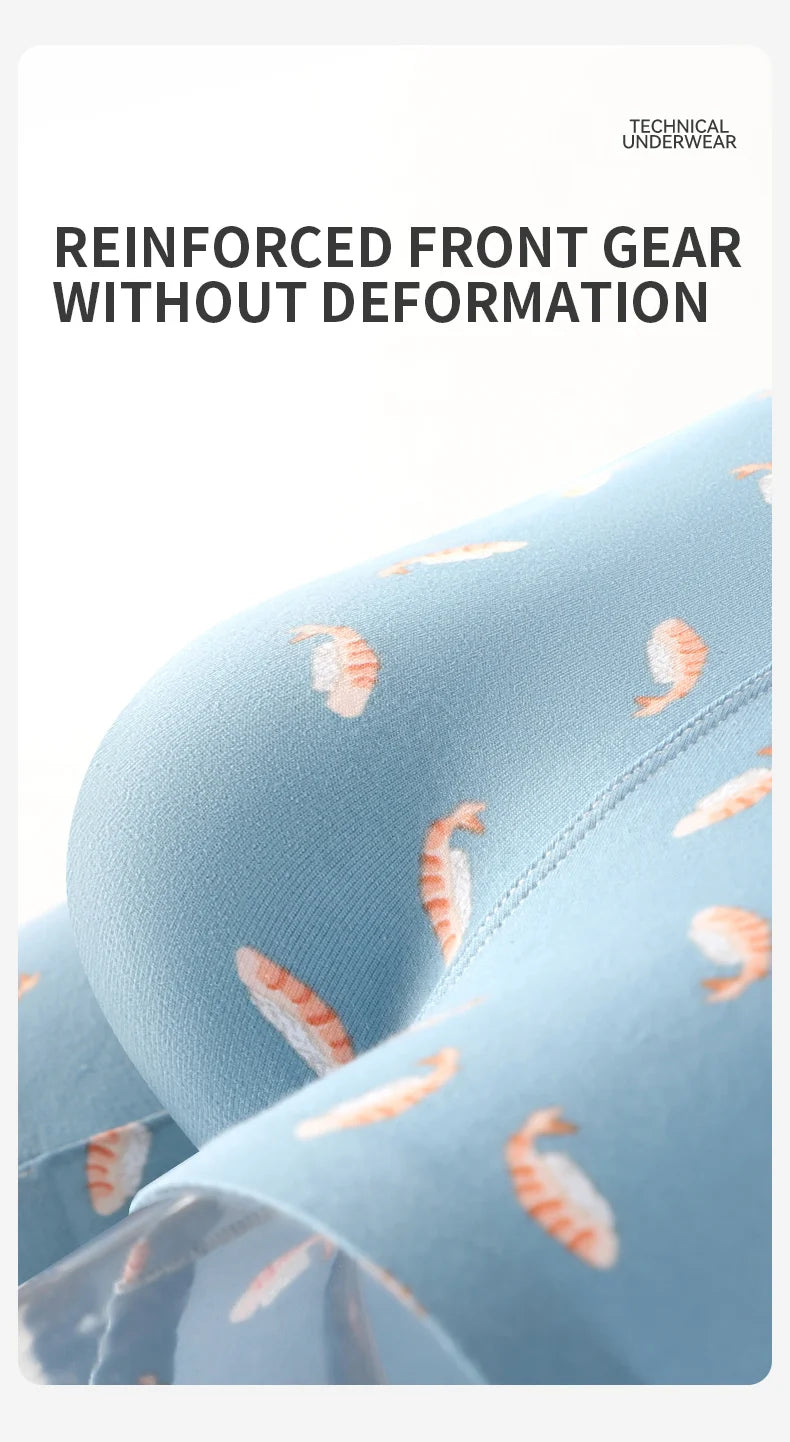 MiiOW Men's Underwear Set 3Pcs Antibacterial Funny Printed Boxers Briefs - ShopHub