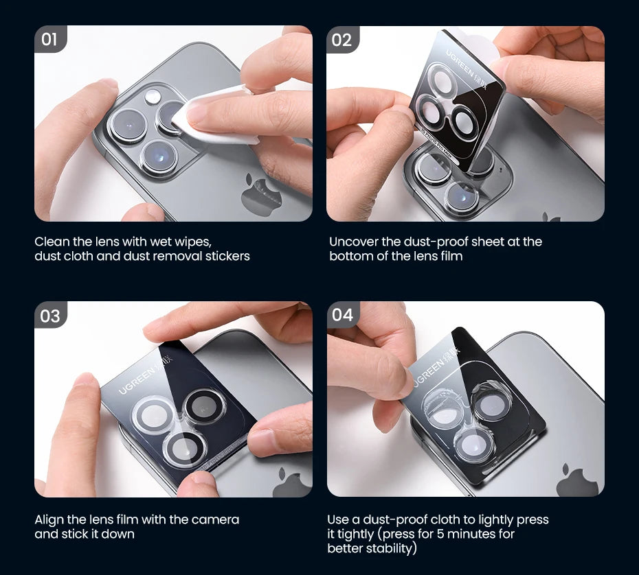 UGREEN Camera Lens Protector for iPhone 17, 16, 15, 14, 13 Pro Max