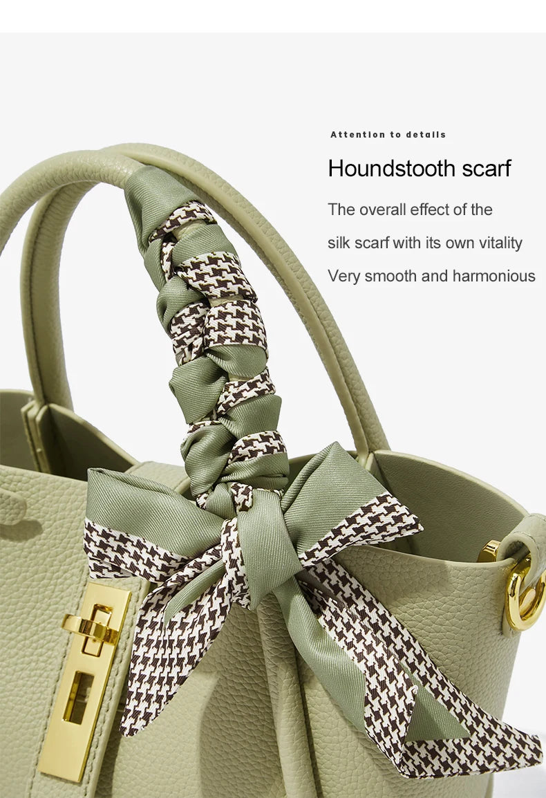 FOXER Women's Handbag Split Leather Shoulder Bag 2026 Fashion Lady Crossbody Bag Light Luxury Commuter Bucket Bag as Gift