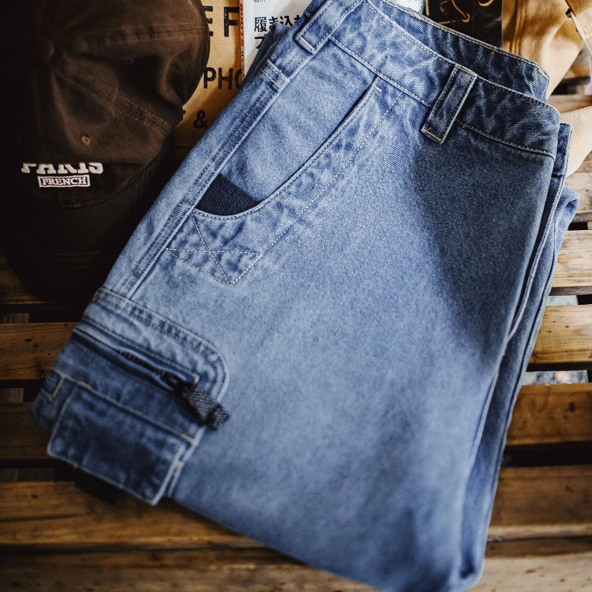 Maden Men's Vintage 10.5oz Washed Denim Jeans