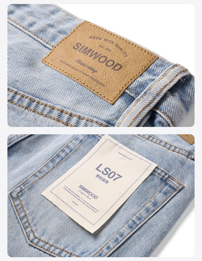 SIMWOOD Loose Straight 13.5oz 100% Cotton Washed Vintage Jeans