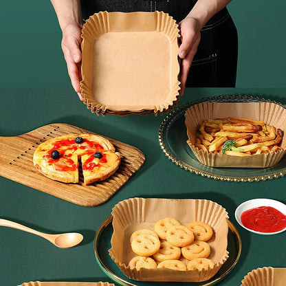 Disposable Square Air Fryer Molds, 20cm & 23cm