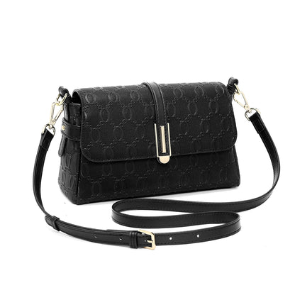 FOXER Split Leather Women's Shoulder Bag Luxury Female Crossbody Bag Fashion Monogram Gold Embossing Bag for Commute & Travel