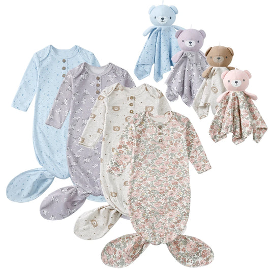Kids Tales Little Nest Cotton-Blend Knotted Baby Gown