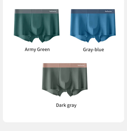 MiiOW Silkly Cool Men Underwear - 3Pcs Antibacterial Crotch Boxer Briefs - ShopHub