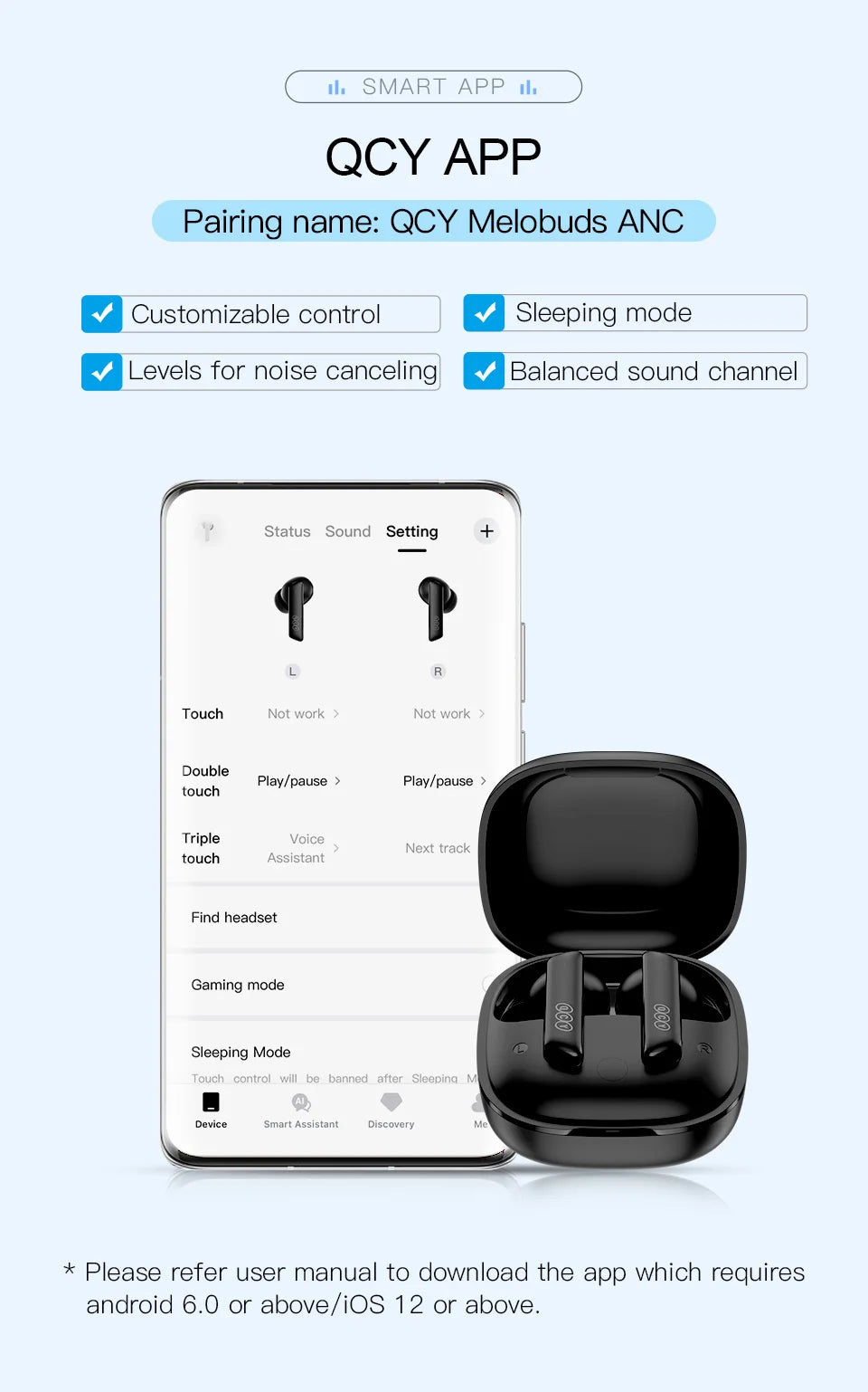 QCY HT05 ANC Wireless Earbuds - TWS Bluetooth 5.2 with 40dB Active Noise Cancellation and In-Ear Mics - ShopHub