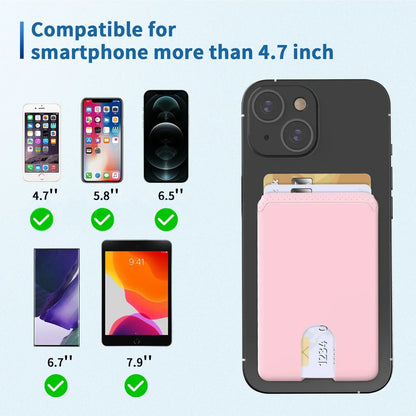 Minimalist Card Holder Sticky Phone Wallet Slim Bank Credit Cardholder Phone Card Case Silicone Compatible for Iphone Android