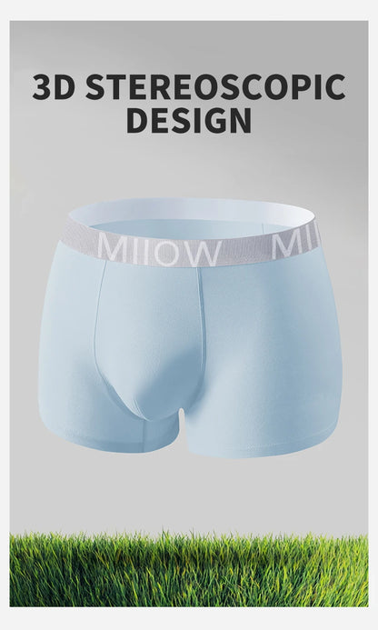 MiiOW Men's Cotton Underwear - 3Pcs Antibacterial Boxers - ShopHub