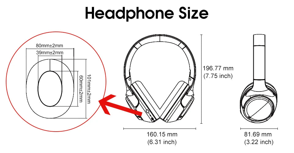 QCY H3 Wireless Headphones with Hybrid Active Noise Cancellation and 60Hrs Playtime, Hi-Res Audio, Bluetooth 5.4 Over Ear Design - ShopHub