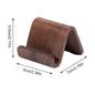 Wooden phone and business card holder by 9eight5 Habicare, featuring two stylish designs, crafted from natural wood.