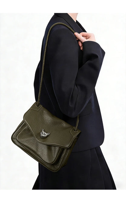 BAFELLI Chained Genuine Leather Satchel Bag