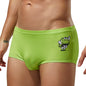 SEOBEAN Men's Low Waist Ice Silk Underwear Sexy Cartoon Pattern Half Hollow Flat Corner Briefs Youth Four Corners