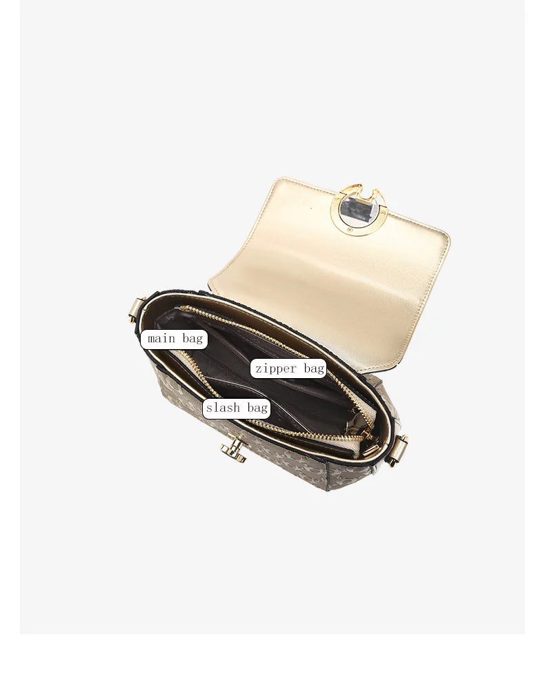 FOXER Luxury Brand Women's Shoulder Bag Cowhide Leather Gold Elegant Female Flap Bag 2026 Fashion Lady Crossbody Bag Purse