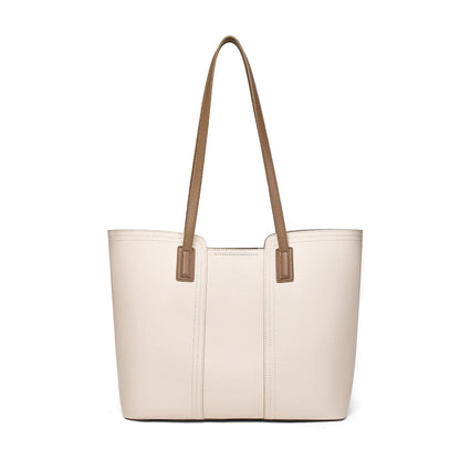FOXER Soft Leather Handbag Women's Shoulder Bag Cowhide Leather Female Tote Bag Commute Large Capacity Luxury Bucket Bag Purse